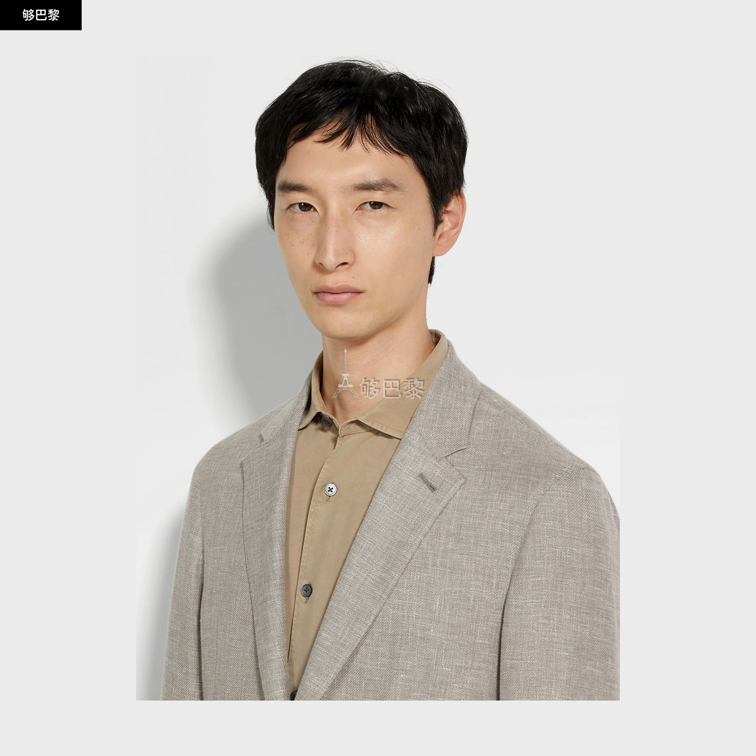 商品Zegna|【预售】 杰尼亚 25春夏 男士 西服外套 Light Brown Crossover Linen Wool and Silk Blend Jacket 949575A9-1DJSS0 ,价格¥28446,第5张图片详细描述