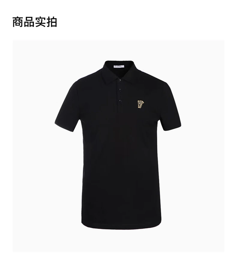 商品Versace|VERSACE COLLECTION 男士黑色棉质POLO衫 V800708-VJ00180-V9001,价格¥532,第4张图片详细描述