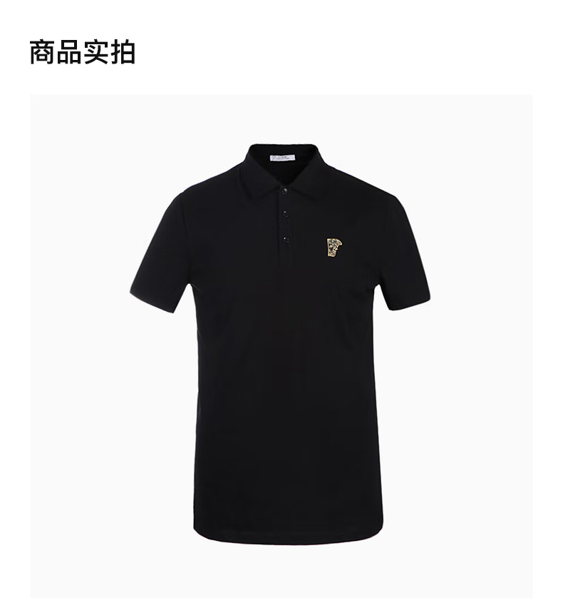 商品Versace|VERSACE COLLECTION 男士黑色棉质POLO衫 V800708-VJ00180-V9001,价格¥600,第6张图片详细描述