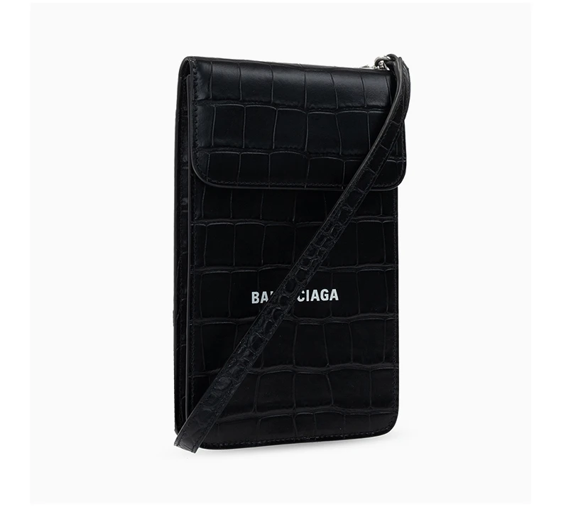 商品[国内直发] Balenciaga|BALENCIAGA 男士黑色皮革手机包 640536-1ROP3-1000,价格¥4846,第5张图片详细描述