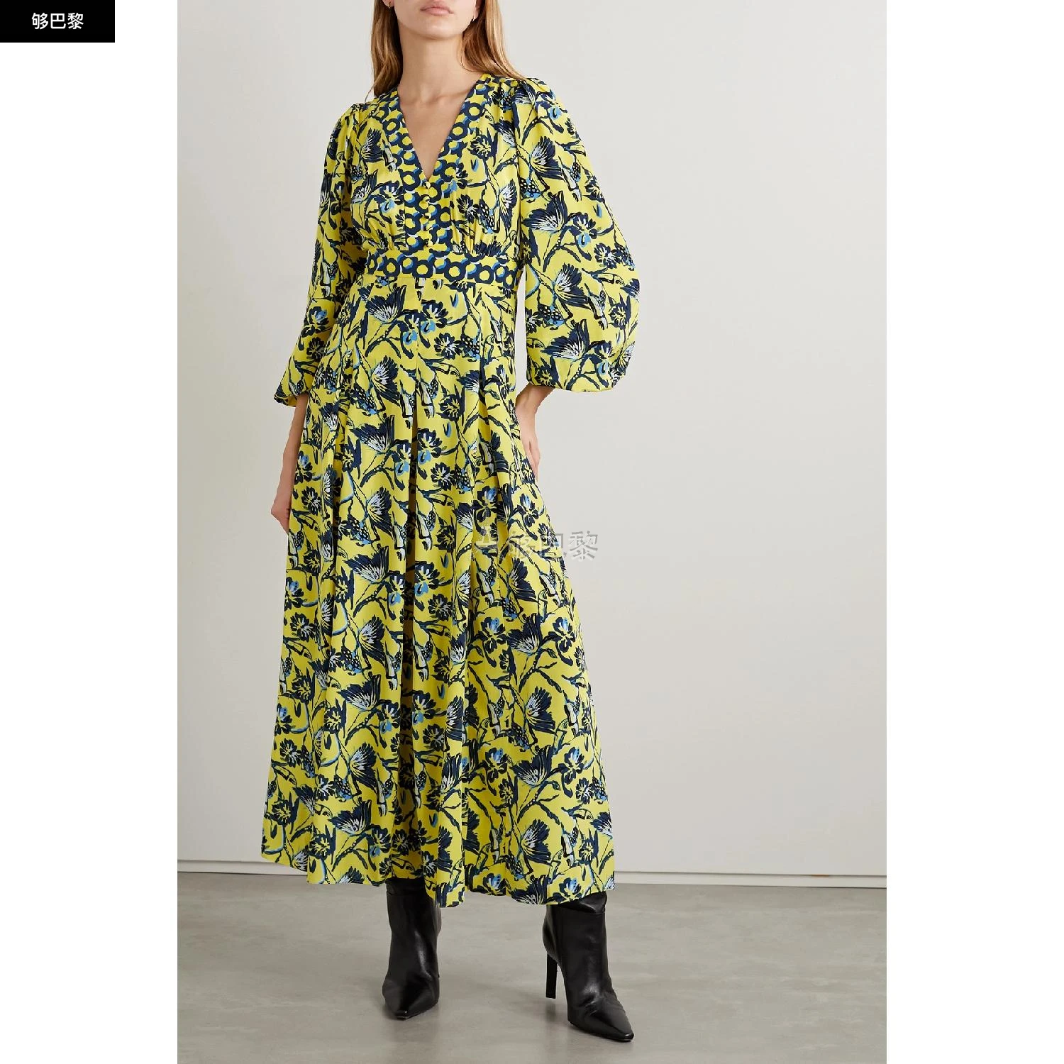 商品Diane von Furstenberg|包邮包税【预售7天发货】 DIANE VON FURSTENBERG 24春夏 女士 连衣裙 Anjali 花卉印花双绉超长连衣裙 1647597289317392 DVFDL4Q028BFLYL ,价格¥4234,第5张图片详细描述