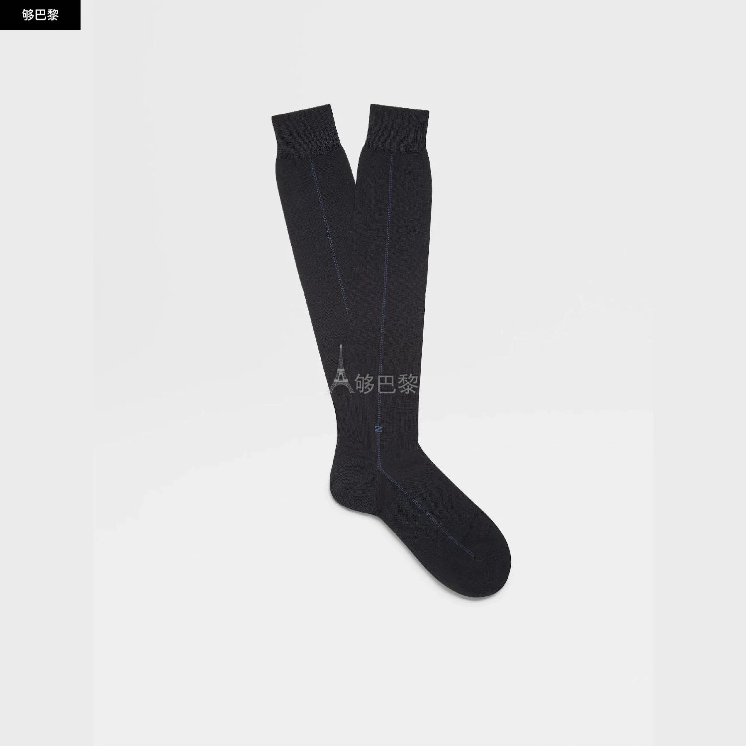 商品Zegna|包邮包税【预售7天发货】 ZEGNA杰尼亚 23秋冬 男士 袜子 NAVY BLUE BAGUETTE MID CALF SOCKS N5V40-524-402,价格¥512,第3张图片详细描述