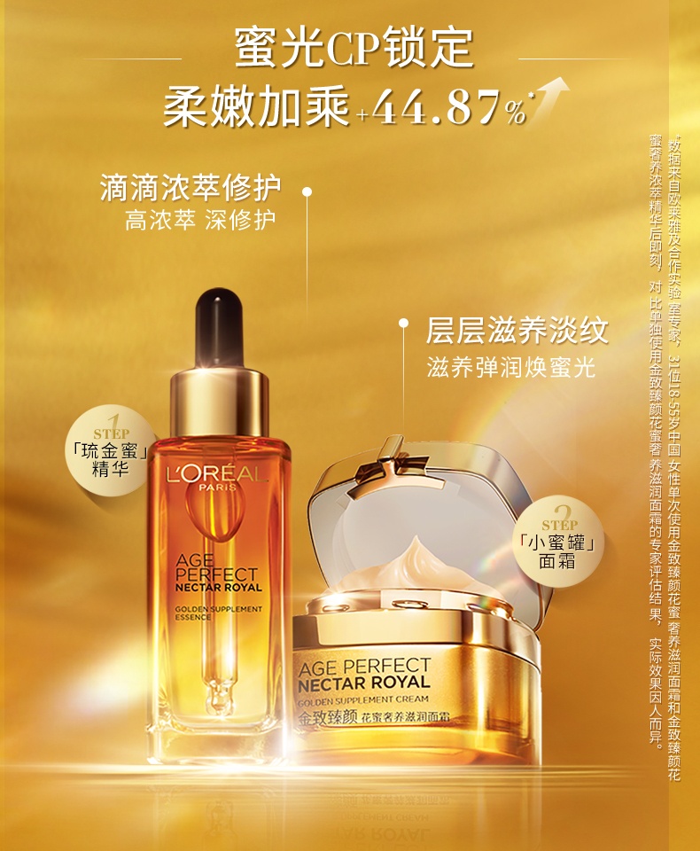 商品L'Oreal Paris|欧莱雅 金致臻颜花蜜奢养琉金蜜精华 30ml 臻贵麦卢卡花蜜 深层修护 滋养肌肤,价格¥311,第6张图片详细描述