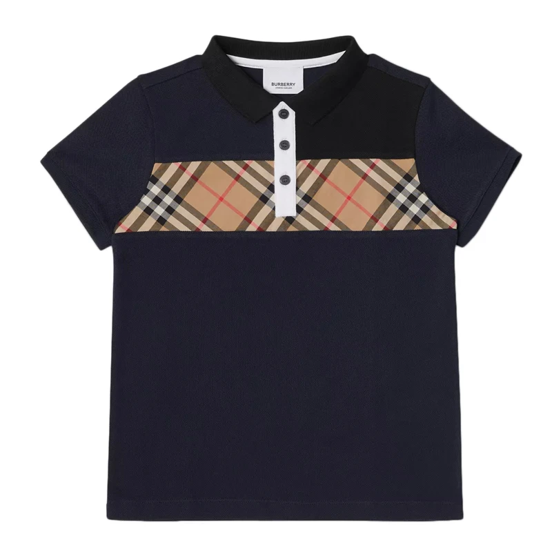 商品Burberry|BURBERRY 黑色男童POLO衫 8010023,价格¥848,第1张图片详细描述