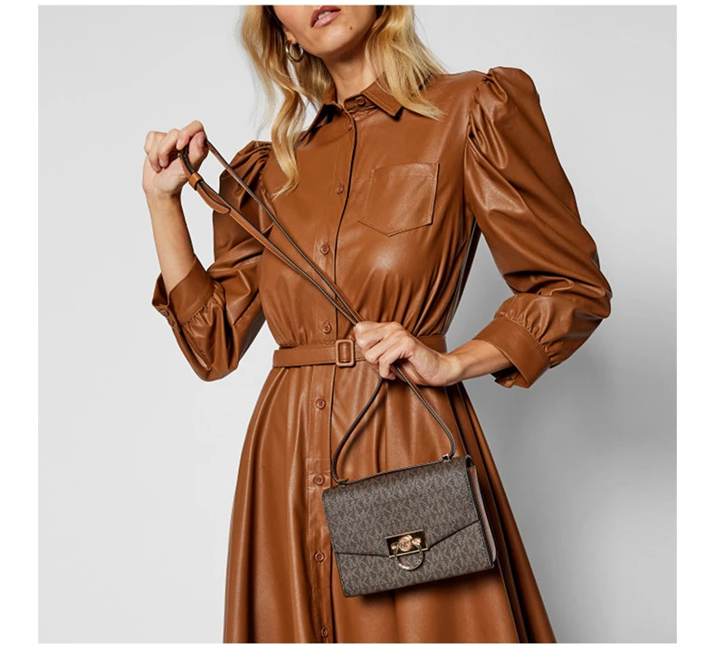 商品Michael Kors|MICHAEL KORS 女士棕色经典印花超小号Hendrix单肩包 32F0G1HC0B-BRNACORN,价格¥1272,第9张图片详细描述