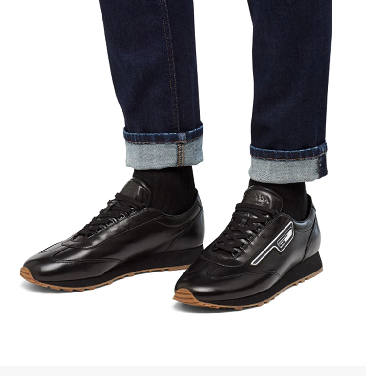 商品Prada|Prada 普拉达 男士黑色纳帕皮革休闲运动鞋 2EG286-072-F0002,价格¥4006,第7张图片详细描述