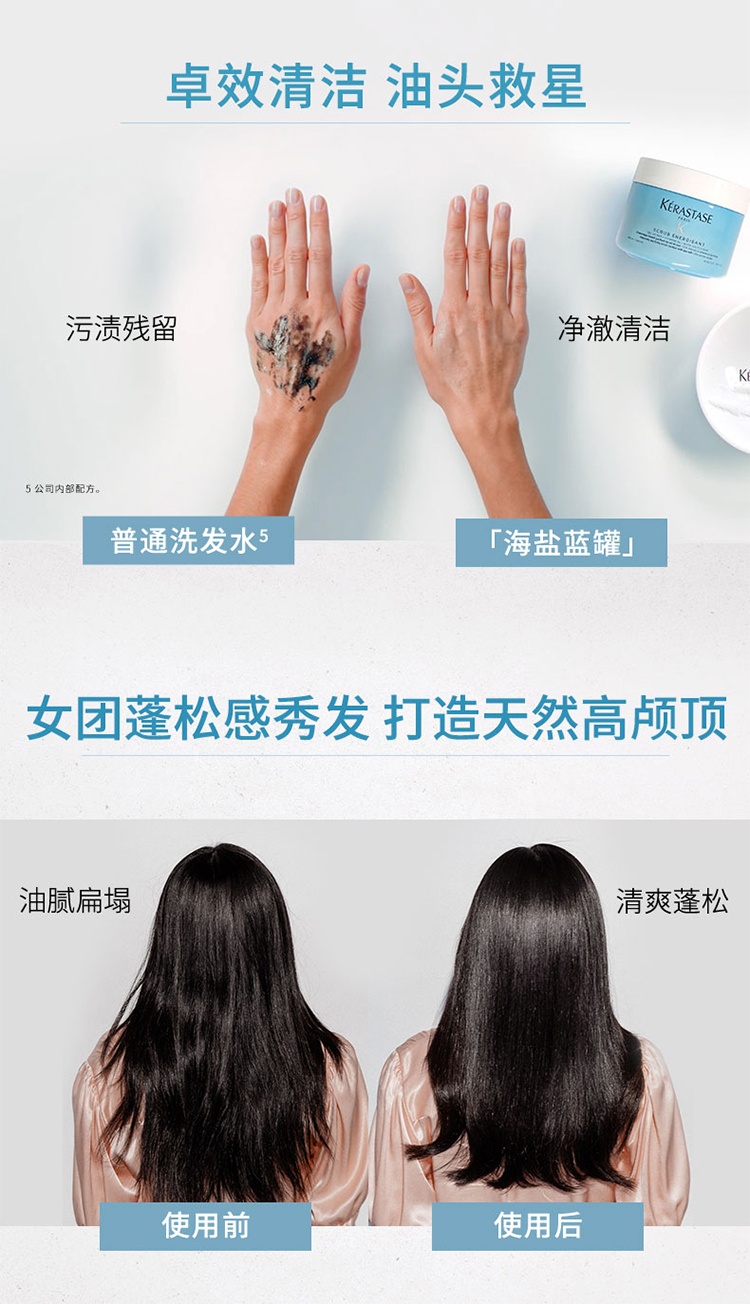 商品Kérastase|卡诗海盐蓝罐洁净洗发膏250ml,价格¥359,第6张图片详细描述
