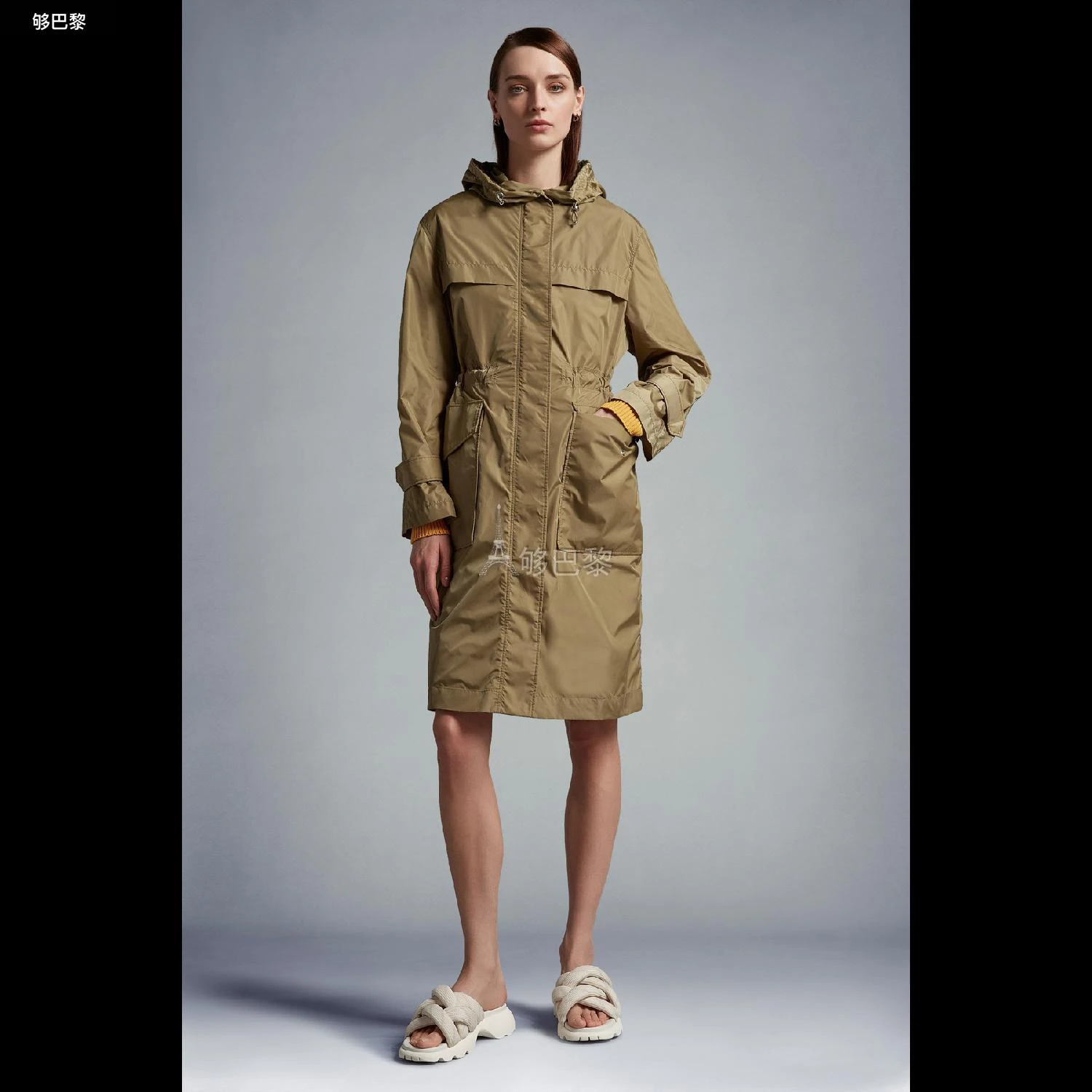 商品Moncler|包邮包税【预售7天发货】 MONCLER盟可睐 24春夏 女士 大衣 HIENGU RAIN COAT J10931C00018539YH238,价格¥8323,第7张图片详细描述