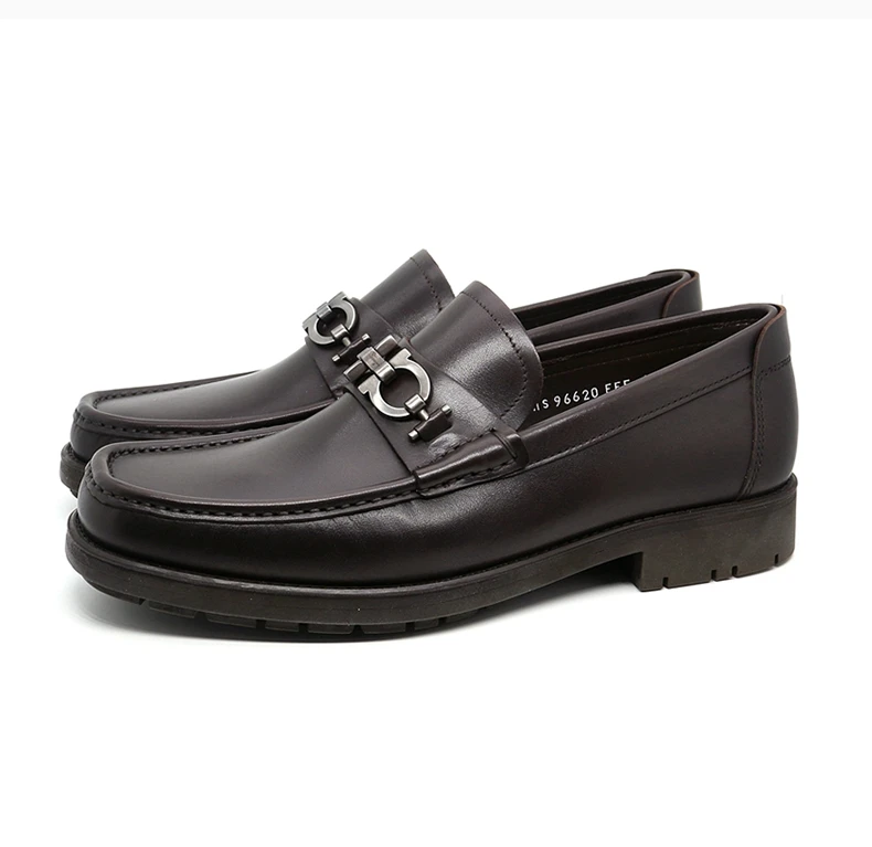 商品Salvatore Ferragamo|SALVATORE FERRAGAMO 男士棕色皮革乐福鞋 0390530,价格¥2402,第6张图片详细描述