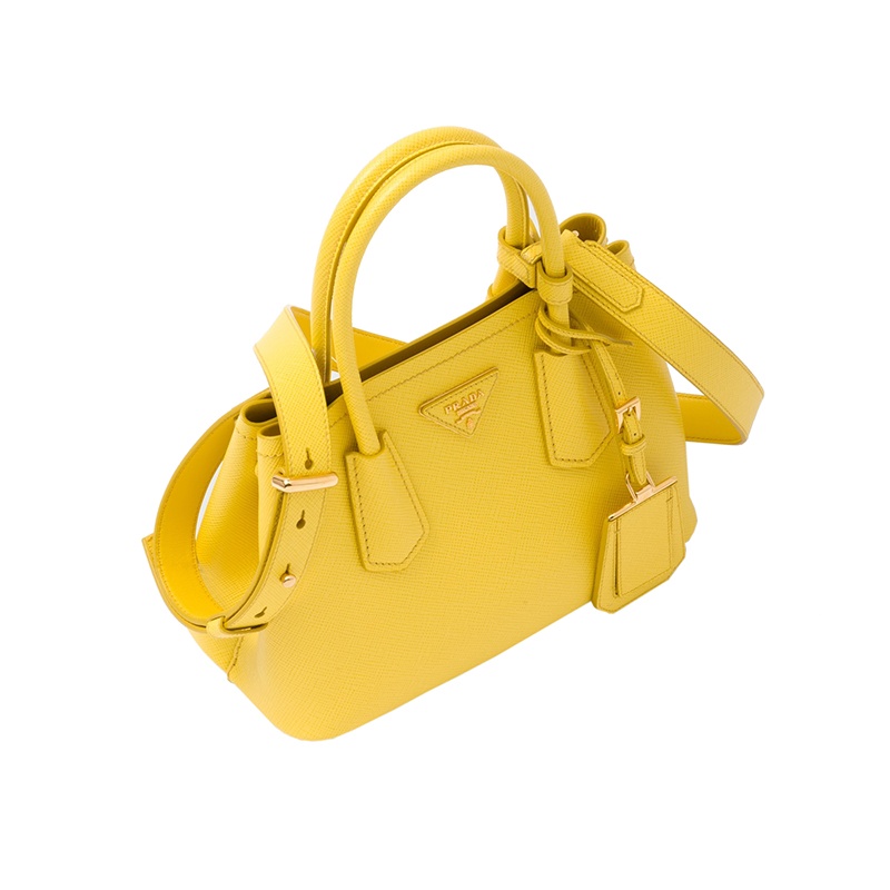 商品Prada|PRADA/普拉达 22新款 Prada Double系列 女士mini阳光黄色saffiano皮革金扣徽标单肩斜跨手提包1BG443_2A4A_F0377_V_XOO,价格¥22858,第3张图片详细描述