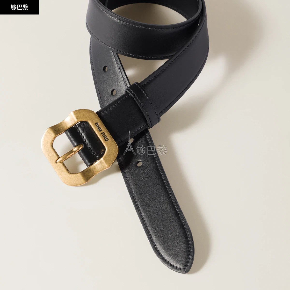 商品Miu Miu|【预售】 缪缪 25春夏 女士 腰带 Ceinture en cuir 5CC663_2IB5_F0002,价格¥5196,第4张图片详细描述