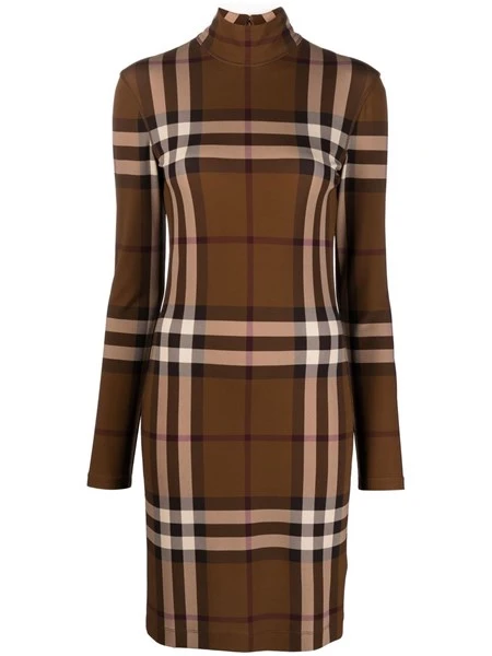 商品[国内直发] Burberry|BURBERRY 女士连衣裙深棕色 8057106,价格¥5812,第1张图片详细描述