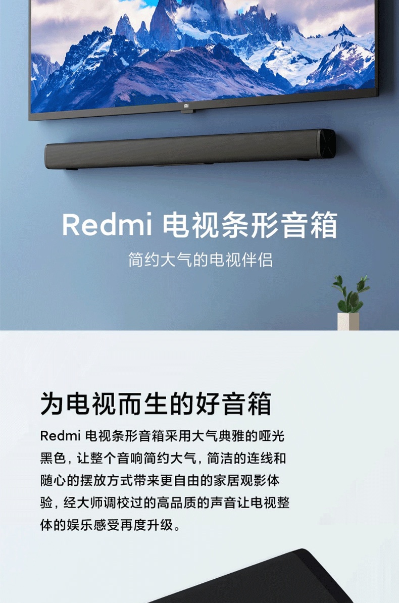 商品[国内直发] XIAOMI|小米电视音响Redmi 电视条形音箱客厅家用家庭影院红米音箱,价格¥328,第1张图片详细描述