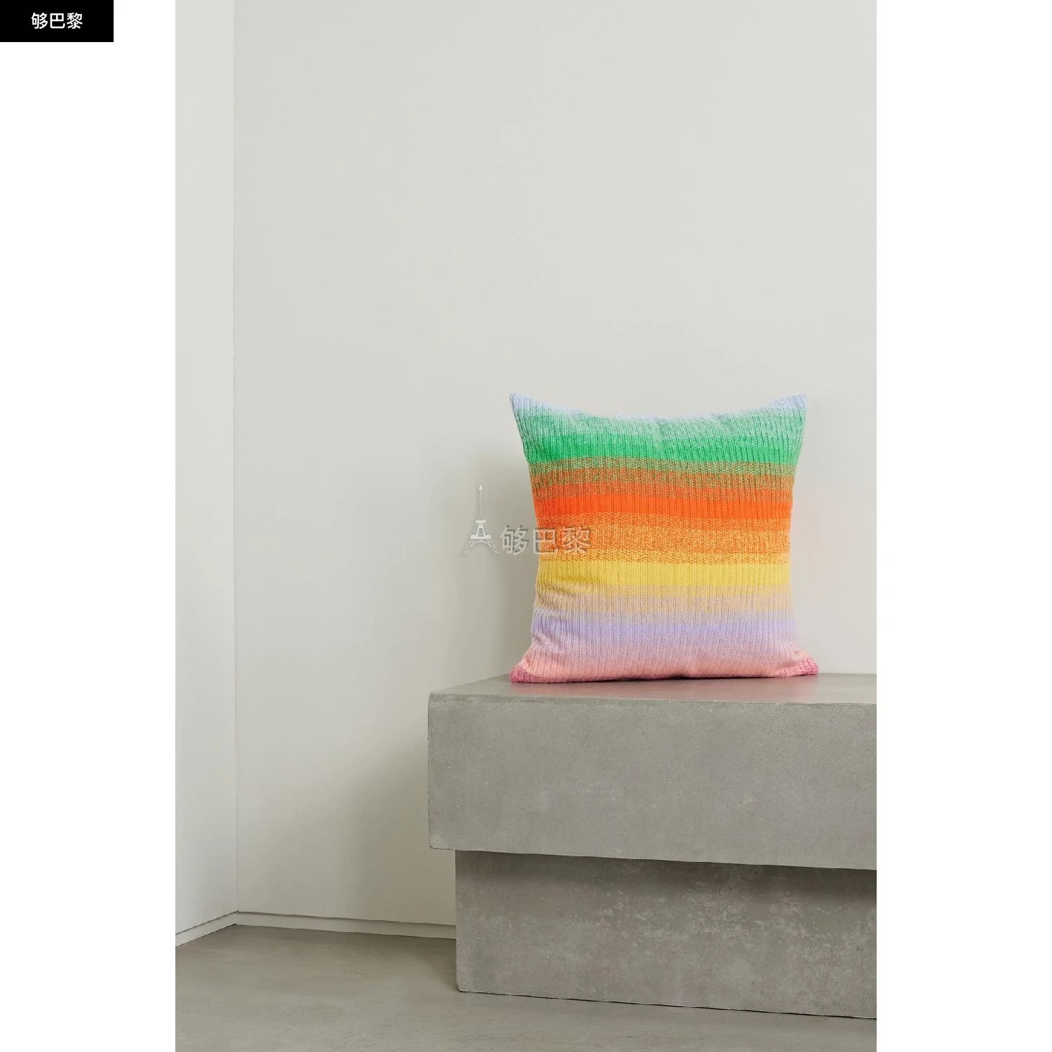 商品The Elder Statesman|包邮包税【预售7天发货】 THE ELDER STATESMAN 24春夏 女士 家居用品 条纹罗纹羊绒靠垫 27086482323355667 210631187 ,价格¥6285,第3张图片详细描述