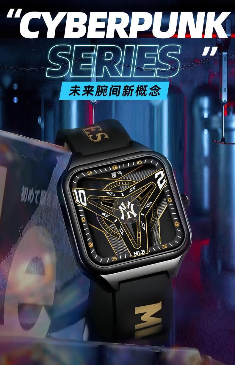 商品[国内直发] MLB|潮流时尚情侣硅胶防水男女学生石英表MLB-NY22051-BP17,价格¥302,第3张图片详细描述