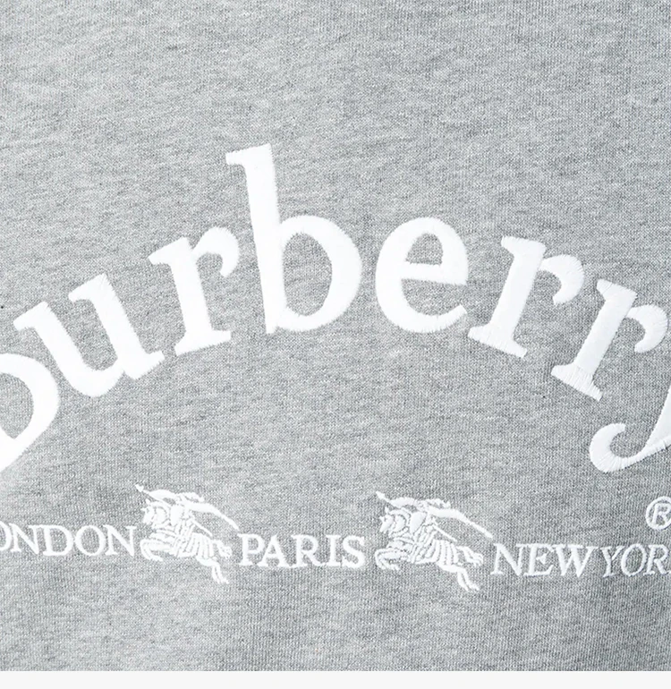 商品Burberry|Burberry 博柏利 男士浅灰色棉质混纺卫衣 8003017,价格¥2699,第7张图片详细描述