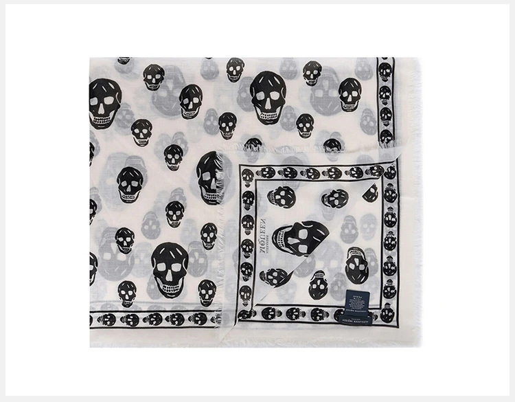 商品Alexander McQueen|ALEXANDER MCQUEEN 米黄色中性丝巾 110640-4943Q-9260,价格¥1372,第8张图片详细描述