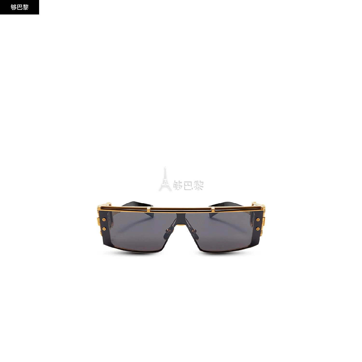 商品Balmain|【预售】 巴尔曼 25春夏 男士 太阳眼镜 钛金属盾形 Wonder Boy III 太阳镜 YBPS127127A ,价格¥10222,第2张图片详细描述