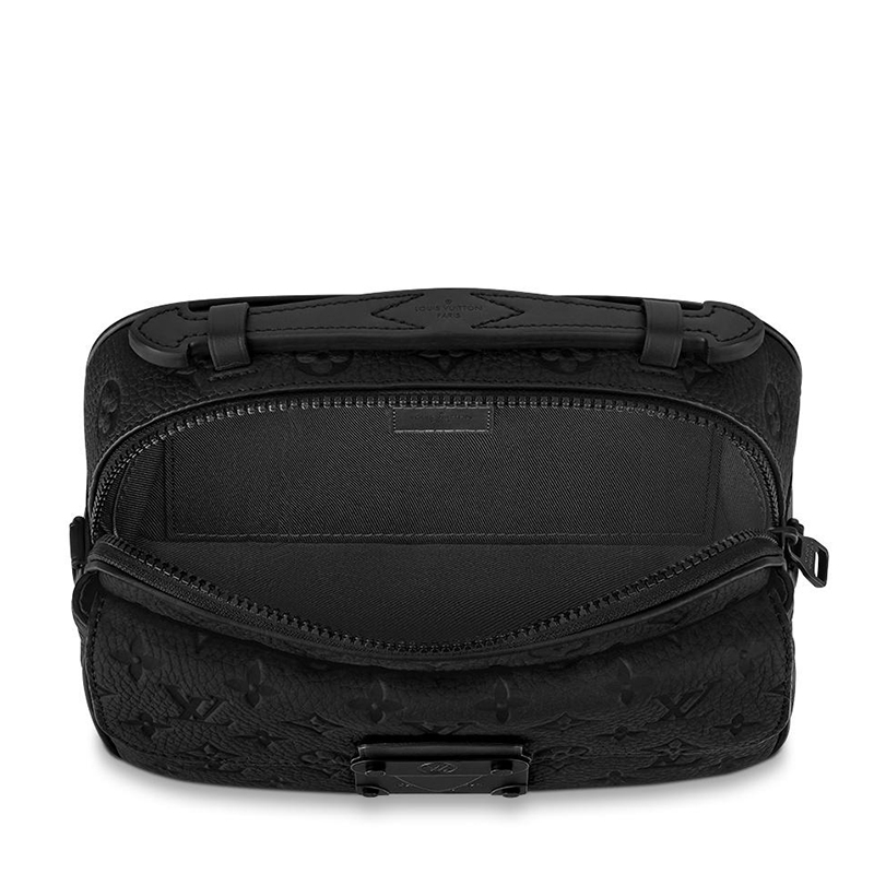 商品Louis Vuitton|【预售十天】路易威登 S LOCK系列 男士黑色老花压纹牛皮革黑扣配可拆卸肩带单肩斜跨手提邮差包M58489,价格¥24753,第2张图片详细描述