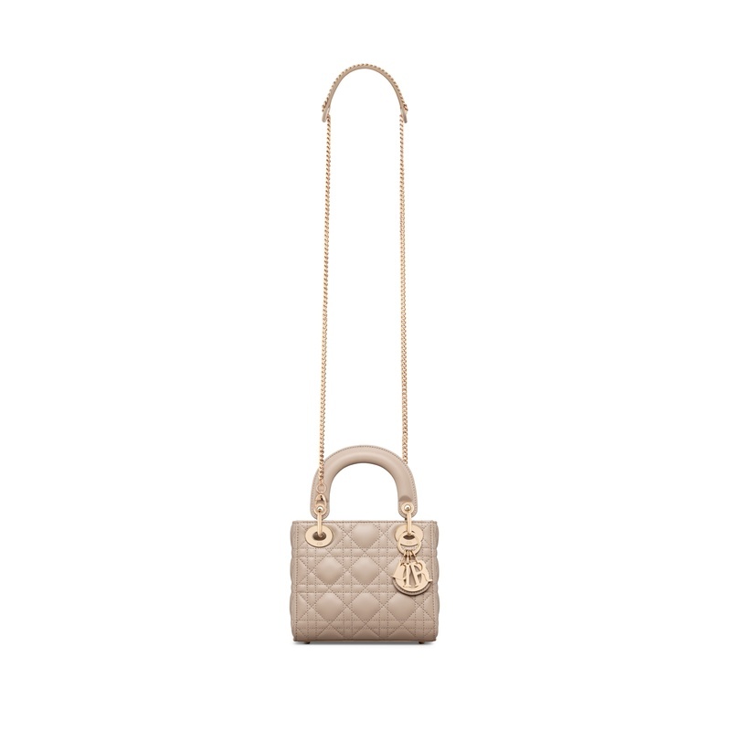 商品Dior|迪奥 Lady Dior系列女士浅褐色羊皮手提包 M0505ONGE_M59U,价格¥36344,第9张图片详细描述