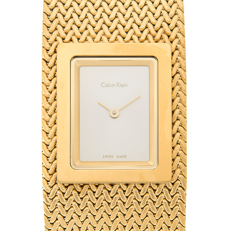 商品Calvin Klein|CALVIN KLEIN 卡尔文·克莱恩 男士MESH 黄金/钢银色 石英机芯腕表 K5L13536,价格¥1088,第3张图片详细描述