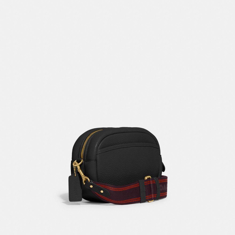 商品[国内直发] Coach|COACH女包蔻驰斜挎包奢侈品女士黑色23号牛皮革拉链旋锁相机包中号宽肩带礼物送女友C7956 B4/BK,价格¥1696,第4张图片详细描述
