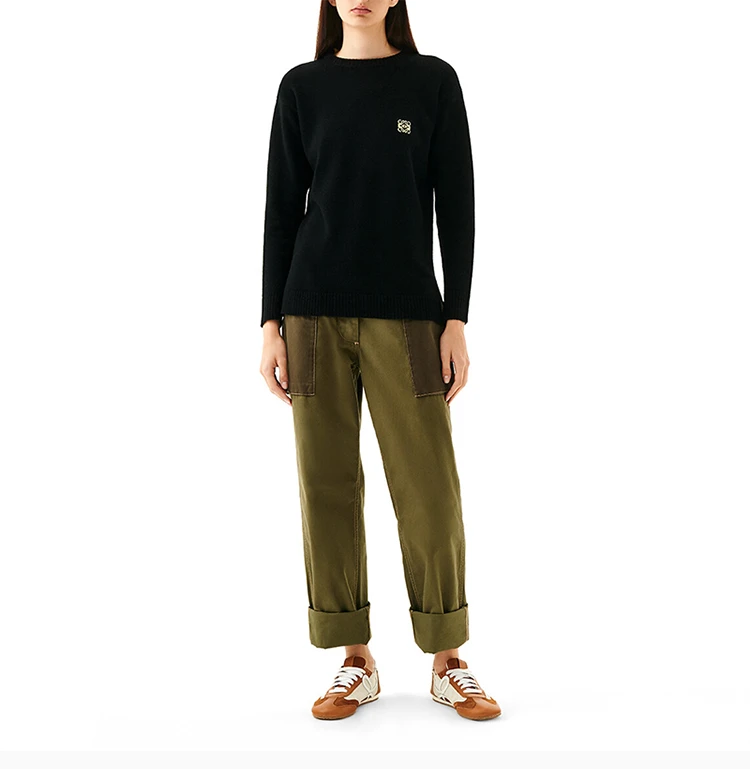 商品Loewe|LOEWE 黑色女士针织衫/毛��衣 S3109280SM-1100,价格¥4500,第8张图片详细描述
