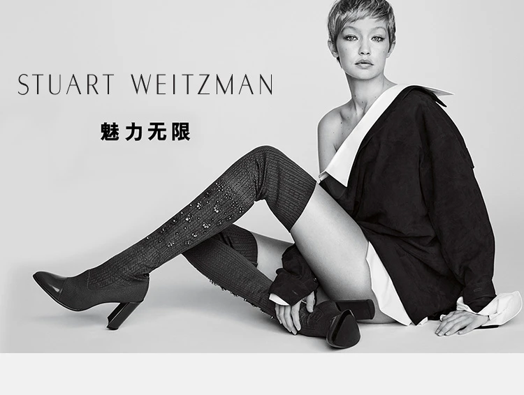 商品[国内直发] Stuart Weitzman|STUART WEITZMAN 黑色女士长筒靴 TIELAND-SUEDEBLACK,价格¥2749,第1张图片详细描述