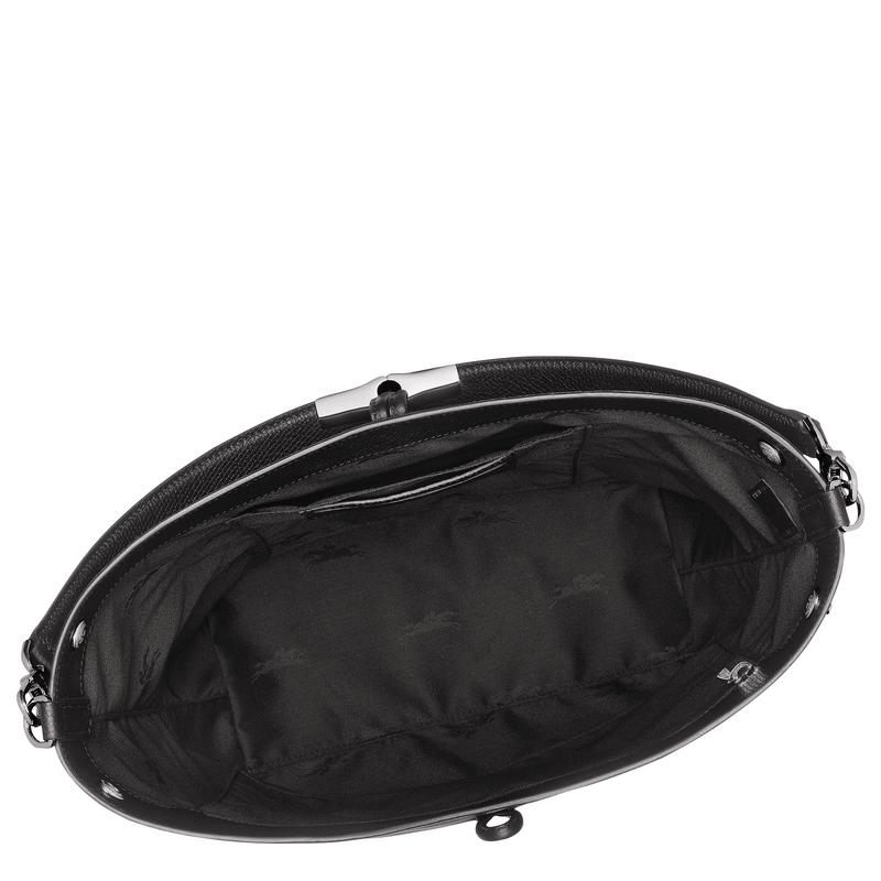 商品Longchamp|珑骧 Le Roseau系列中号女士黑色皮革手提包 10281HFP266（两色可选）,价格¥5810,第10张图片详细描述