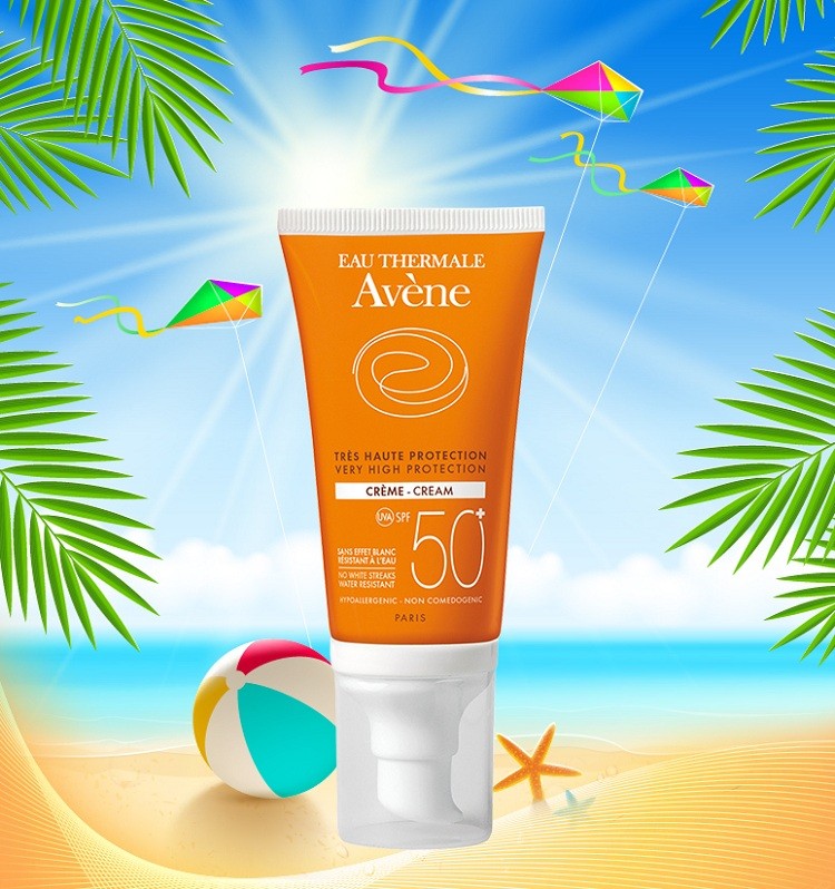 商品Avene|雅漾（AVENE）雅漾清爽倍护盈润防晒/隔离防晒乳防护霜50ML SPF50+物理防护防水防汗     新老包装随机发货,价格¥182,第3张图片详细描述