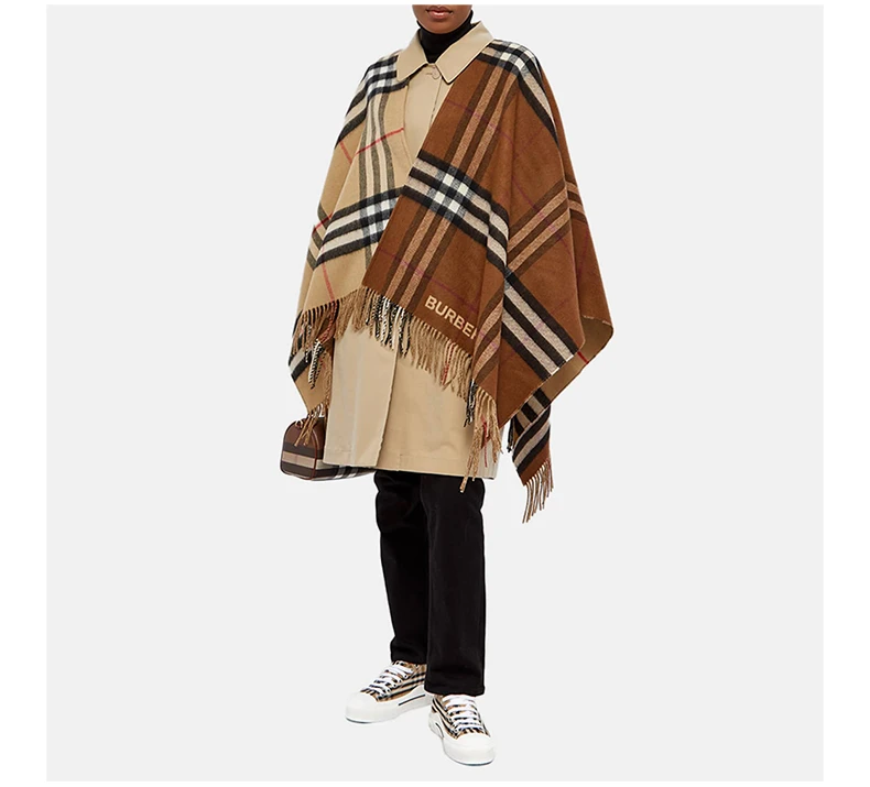 商品[国内直发] Burberry|BURBERRY 拼色女士斗篷 8059406,价格¥12360,第7张图片详细描述