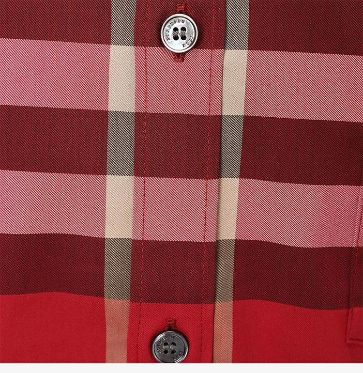 商品Burberry|Burberry 博柏利 男士红色经典格子长袖衬衫 4554711,价格¥1297,第7张图片详细描述