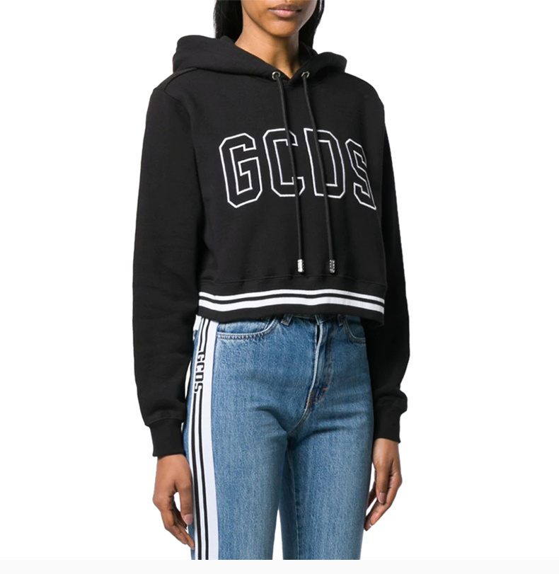商品GCDS|GCDS 女士黑色棉质卫衣 CC94W020071-BLACK,价格¥984,第7张图片详细描述