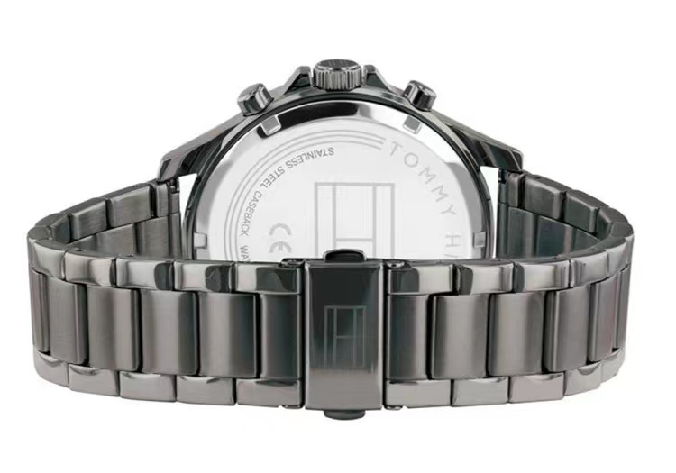 商品[国内直发] Tommy Hilfiger|Tommy Hilfiger汤米希尔费格男士手表石英机芯计时码表蓝色不锈钢手链腕表46mm Blue No Size,价格¥649,第5张图片详细描述