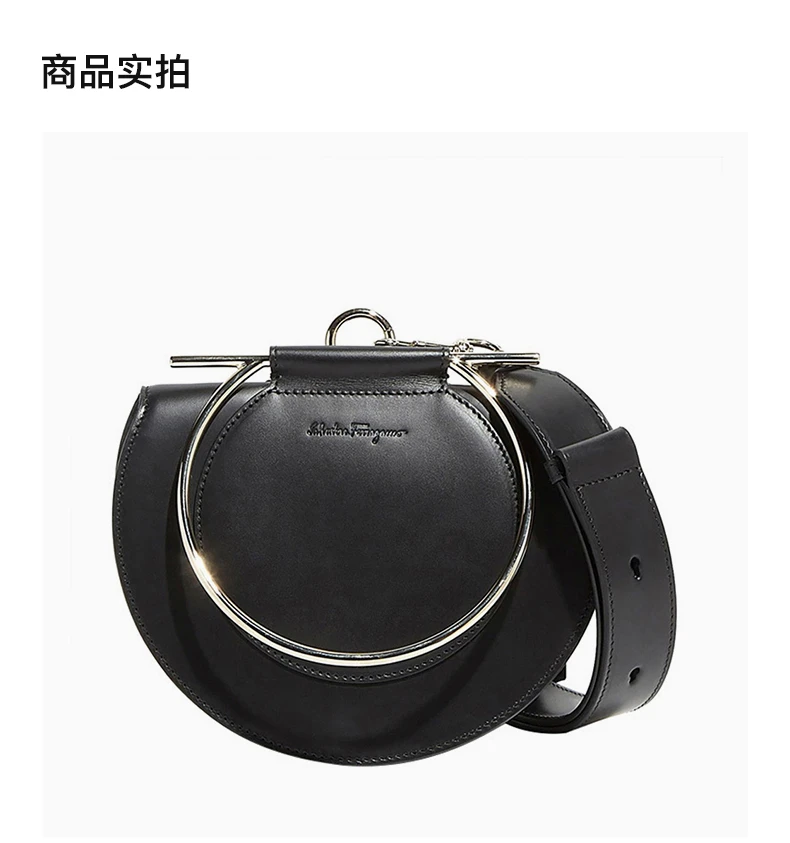 商品[国内直发] Salvatore Ferragamo|Salvatore Ferragamo 菲拉格慕 女士黑色牛皮单肩斜挎包 21-H031-691301,价格¥7148,第2张图片详细描述