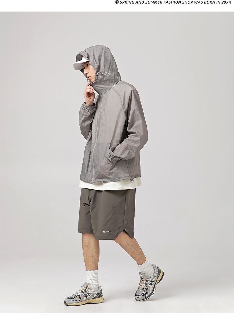 商品[国内直发] GLENVINTEN|UPF50+户外帽檐防晒衣男女夏新款宽松薄款透气防紫外线防晒服外套,价格¥223,第15张图片详细描述