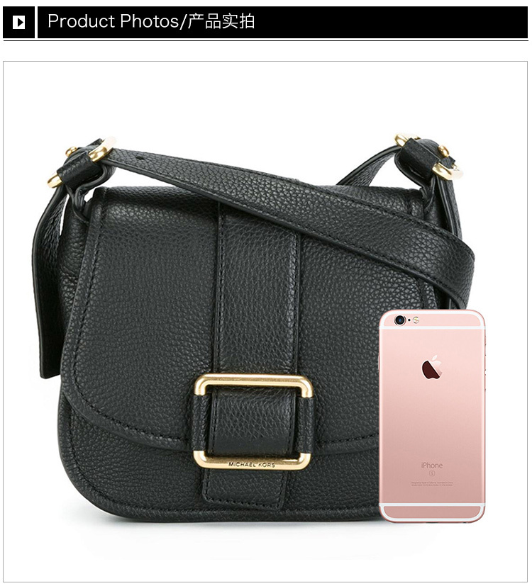 商品Michael Kors|Michael Kors 迈克高仕 黑色牛皮女士挎包 30H6TUZM3L-Black,价格¥2201,第5张图片详细描述