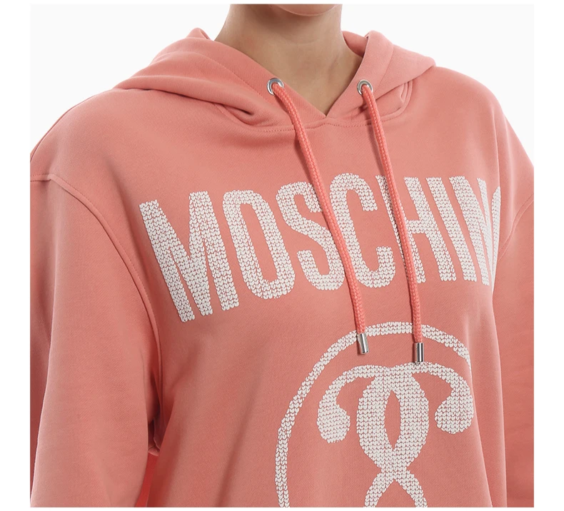 商品Moschino|MOSCHINO 莫斯奇诺 女粉色连帽卫衣 17085527-1147,价格¥1797,第8张图片详细描述