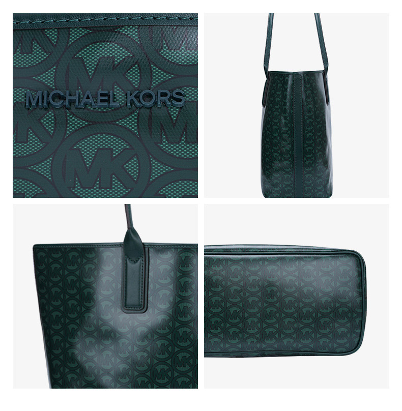 商品Michael Kors|Michael Kors 奥莱款女士PVC配皮单肩手提包35F1G2JT3C-RACING-GREEN,价格¥1005,第9张图片详细描述