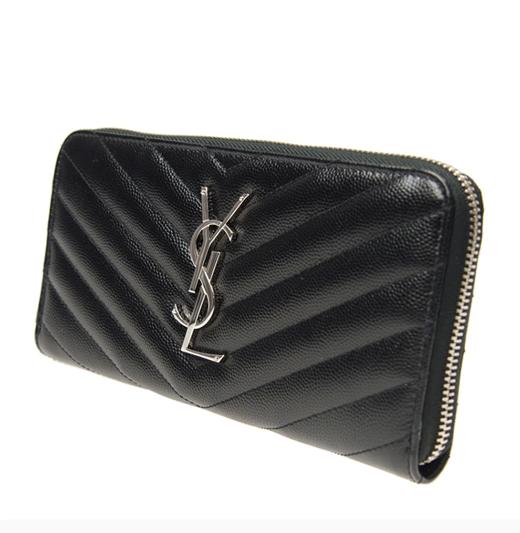 商品[国内直发] Yves Saint Laurent|YSL 圣罗兰 女士黑色牛皮长款钱包 358094-BOW02-1000,�价格¥6951,第6张图片详细描述