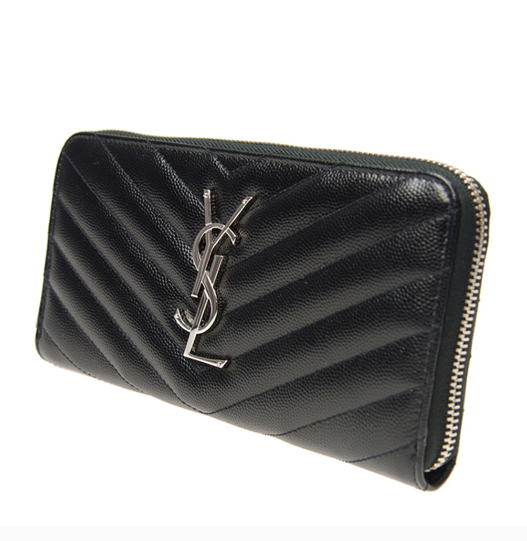 商品[国内直发] Yves Saint Laurent|YSL 圣罗兰 女士黑色牛皮长款钱包 358094-BOW02-1000,价格¥6550,第6张图片详细描述