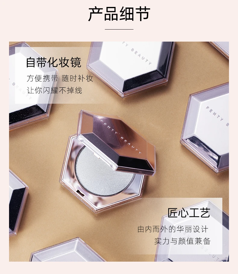 商品Fenty Beauty|【包邮装】Fenty beauty 蕾哈娜高光第五代香槟高光Royal lcing,价格¥134,第5张图片详细描述