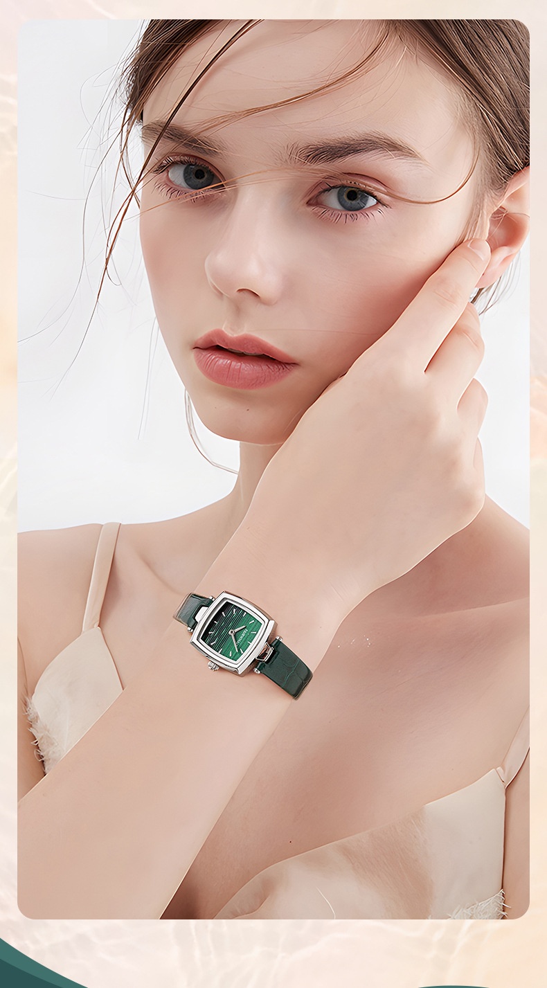 商品Mark Fairwhale|马克华菲品牌手表女士潮流时尚石英手表小绿表,价格¥296,第8张图片详细描述