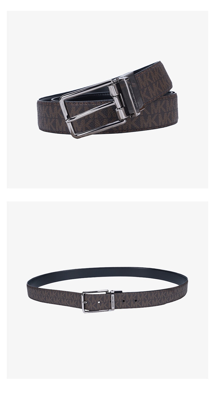 商品Michael Kors|Michael Kors 奥莱款男士腰带36F1LBLY9B-BRN-BLK,价格¥568,第2张图片详细描述