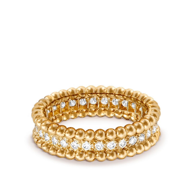 商品Van Cleef & Arpels|Van Cleef & Arpels/梵克雅宝 Perlée diamants系列 18K金黄金镶嵌单排钻石戒指指环VCARP4E100,价格¥63009,第3张图片详细描述