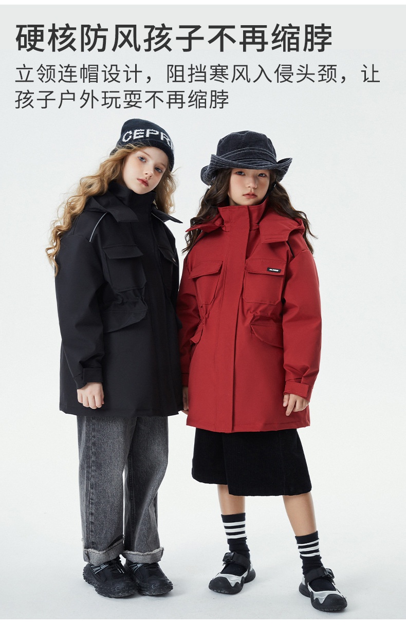 商品[国内直发] GLENVINTEN|格岚云顿英国品牌高端系列女童秋冬工装连帽羽绒服2024新款冬季儿童中大童三防保暖羽绒外套,价格¥560,第13张图片详细描述