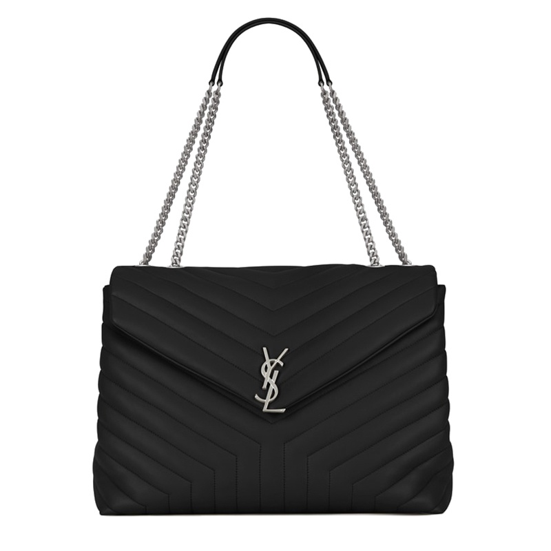 商品Yves Saint Laurent|SAINT LAURENT PARIS/圣罗兰 女士LOULOU大号小牛皮银链单肩包 574947DV7261000,价格¥21342,第3张图片详细描述