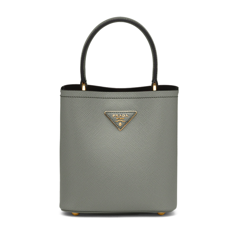商品Prada|PRADA/普拉达 22新款 Panier系列 女士小号板岩色saffiano皮革金色徽标磁扣拆卸肩带皮革手柄单肩手提斜挎包1BA217_2ERX_F01T3_V_OOO,价格¥21977,第4张图片详细描述