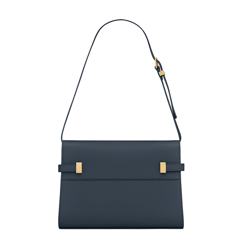 商品Yves Saint Laurent|SAINT LAURENT PARIS/圣罗兰 YSL 22新款MANHATTAN系列 女士小号湛蓝色牛皮革翻盖单肩手提包6756260SX0W4227,价格¥16969,第3张图片详细描述