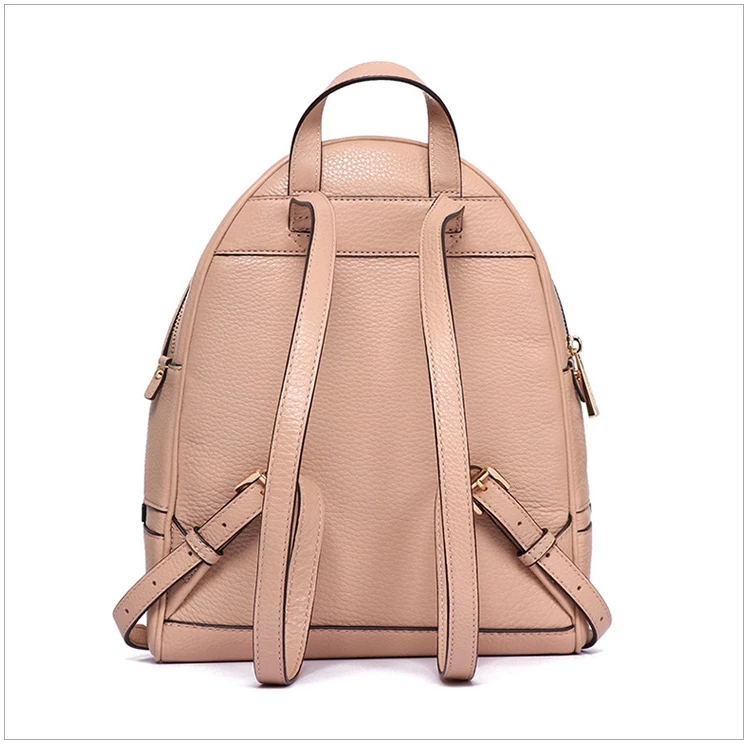 商品Michael Kors|Michael Kors 迈克高仕 女士RHEA ZIP系列裸色皮革荔枝纹中号双肩背包 30S5GEZB1L-OYSTER,价格¥1728,第5张图片详细描述